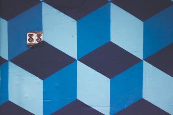 3D blue cubes