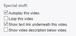 A screenshot of the special stuff section