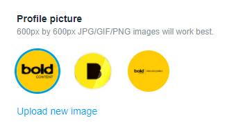 A screenshot of the Vimeo profile picture setting