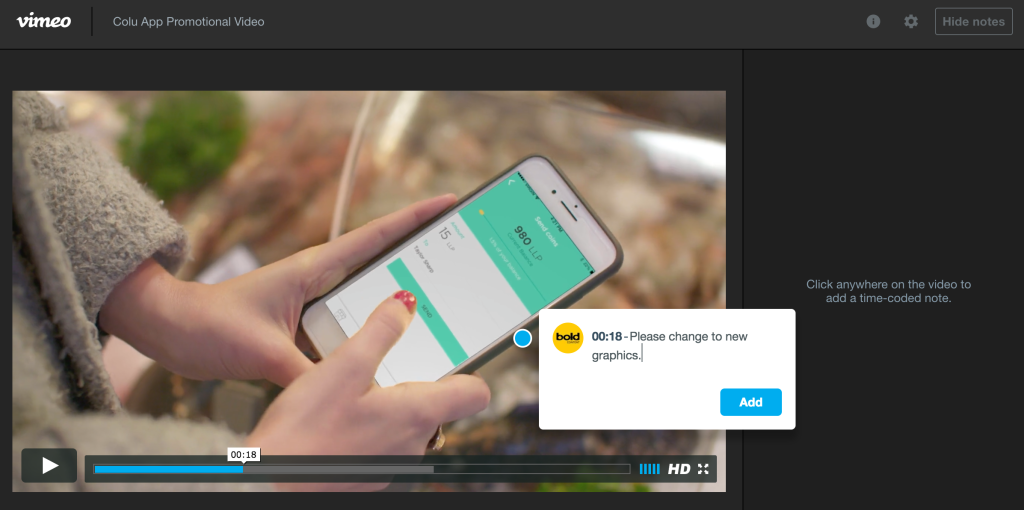 Vimeo Revew Timecode