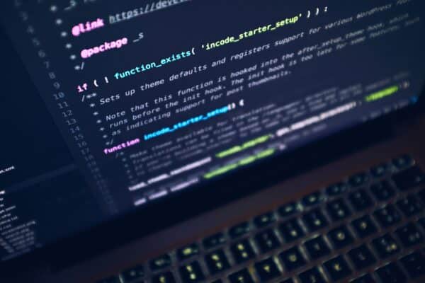 Code lines on a laptop screen