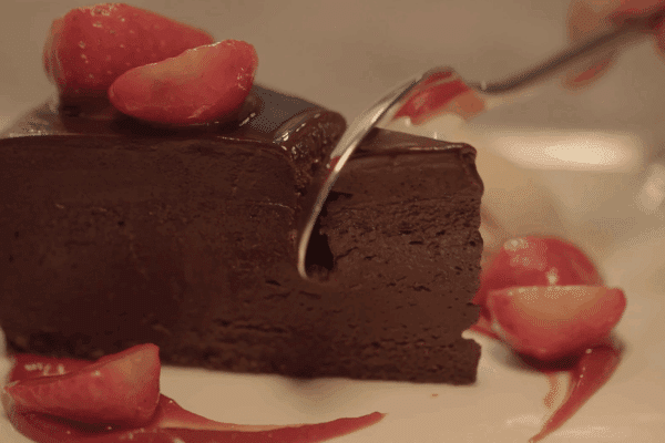 P.F. Chang's Asian Table Chocolate Cake with Strawberries