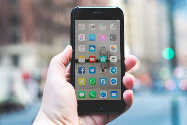 Person holding in iPhone
