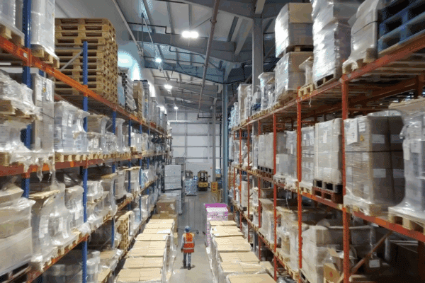 Warehouse drone shot