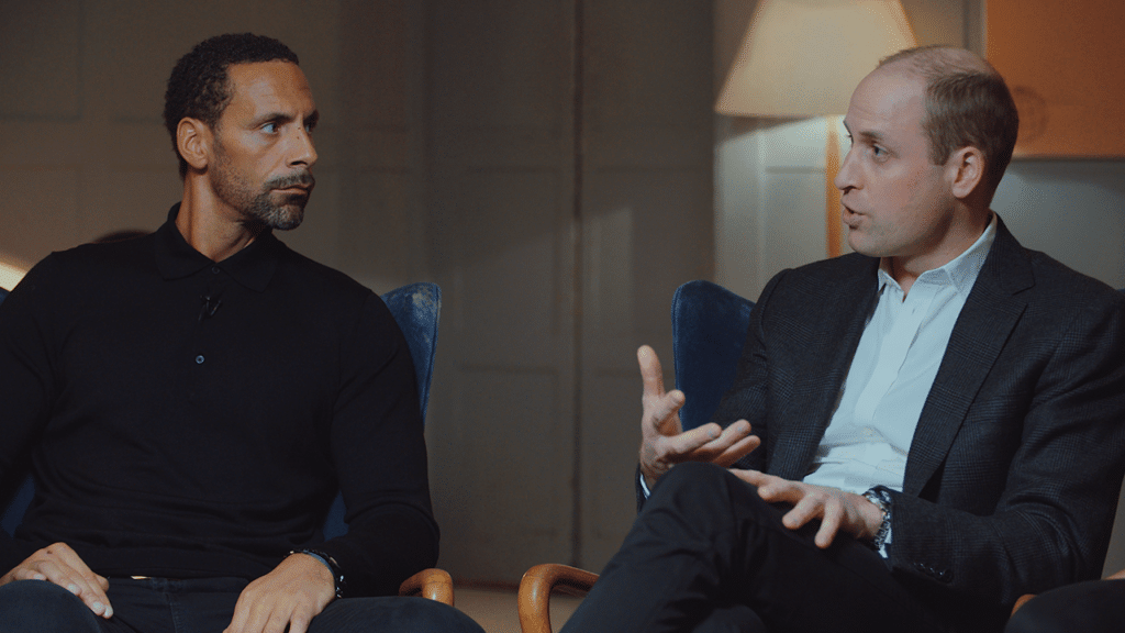 Rio Ferdinand and Prince William talking