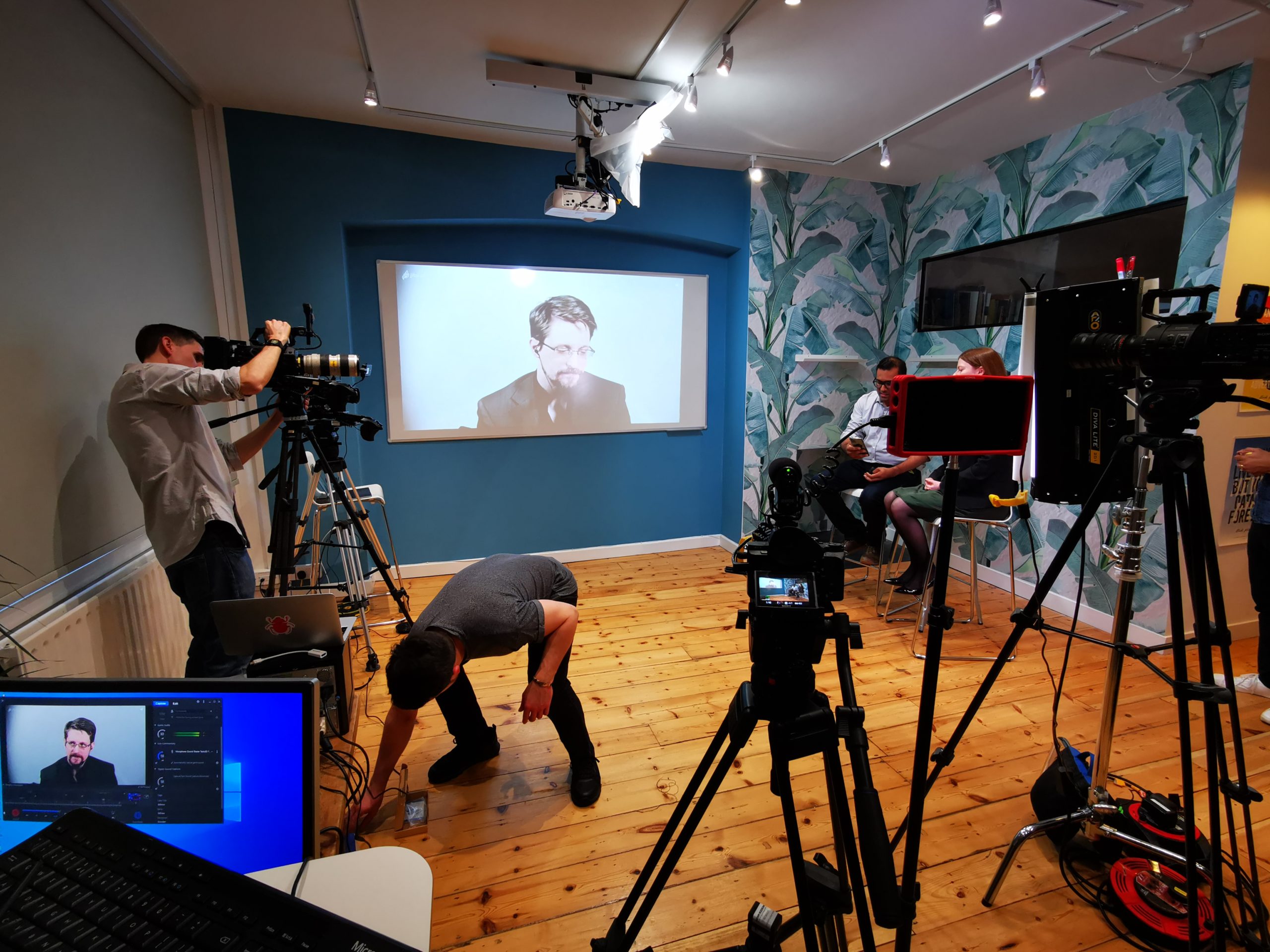 set up of cameras on a shoot