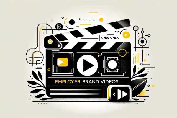 Image of a clapper board with Employer Brand Videos written on it